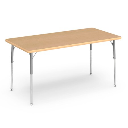 Virco 60 in. W, 30 in. L, 22-30 in. H, Fusion Maple Top / Beige Edge 483060